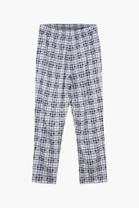 Grey Geo Print Wide Leg Pyjamas