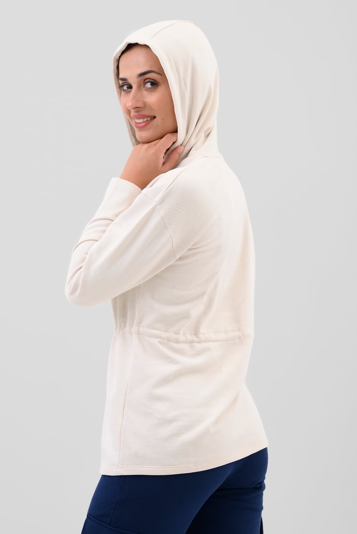 Womens Hooded Tie Waist Sweatshirt