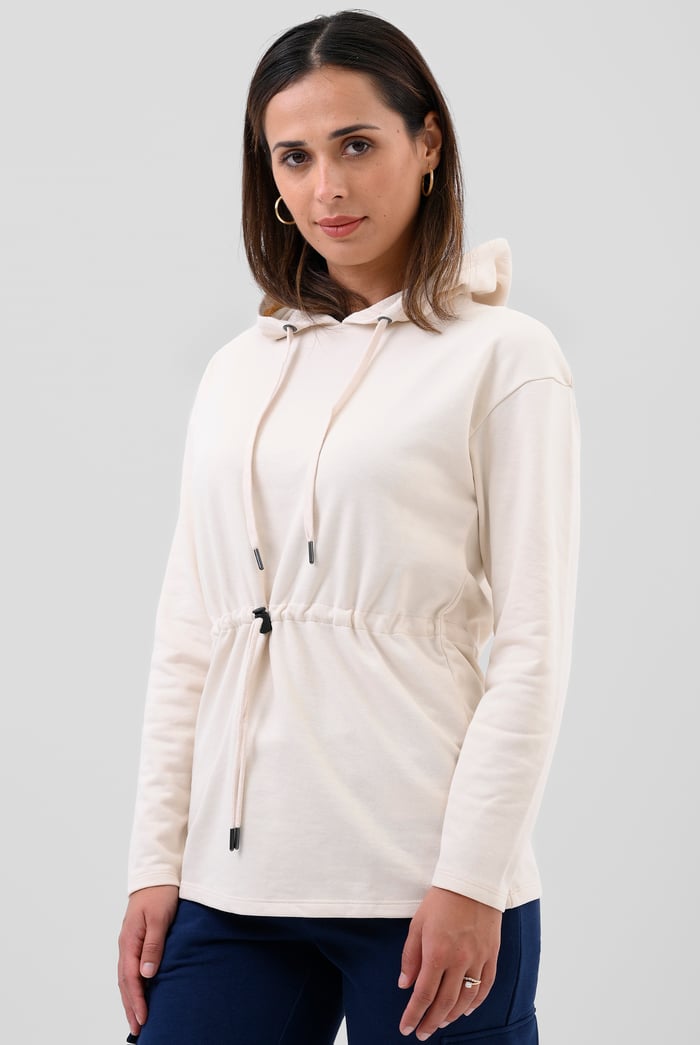 Womens Hooded Tie Waist Sweatshirt