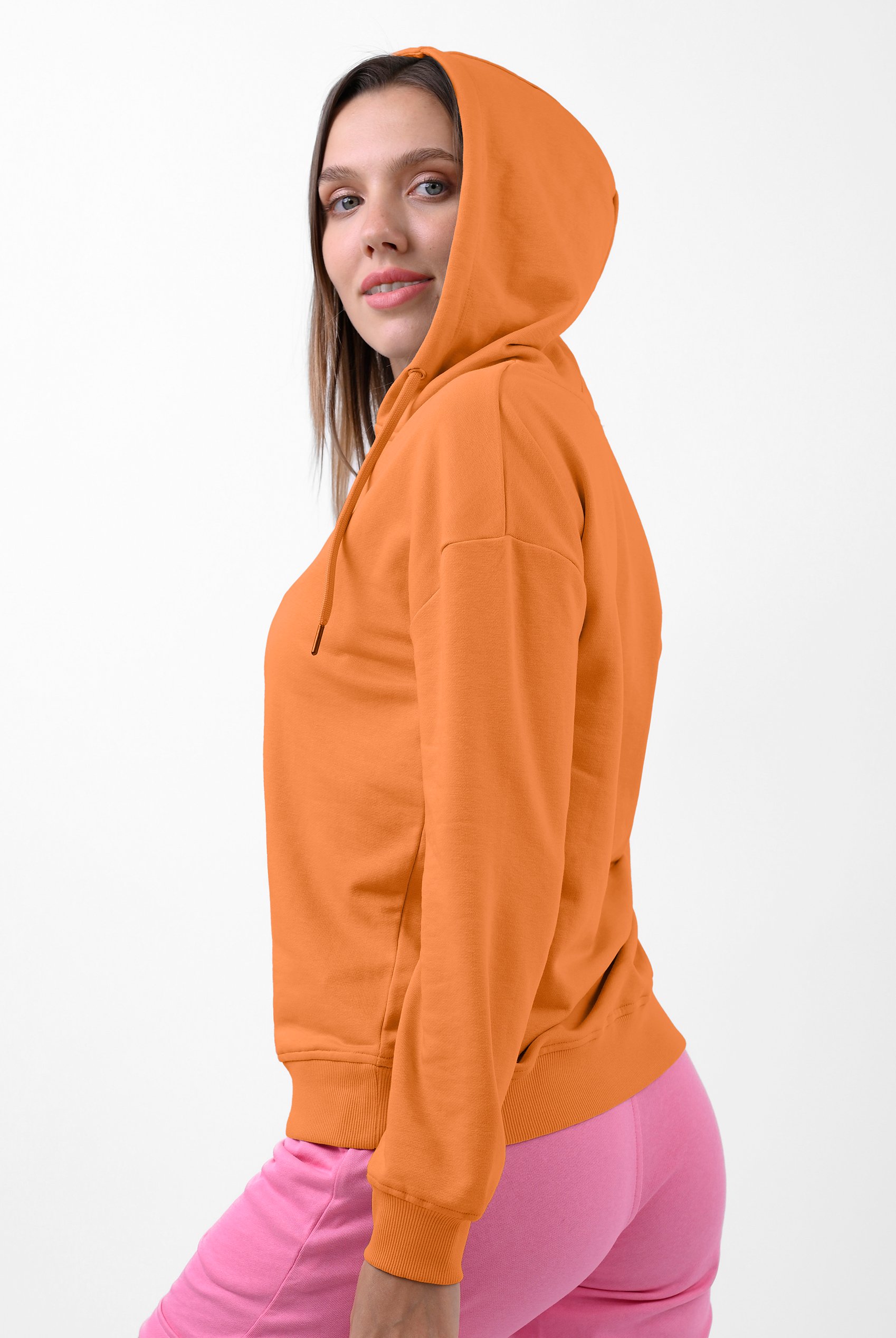 Womens V-Neck Drop Shoulder Hoodie