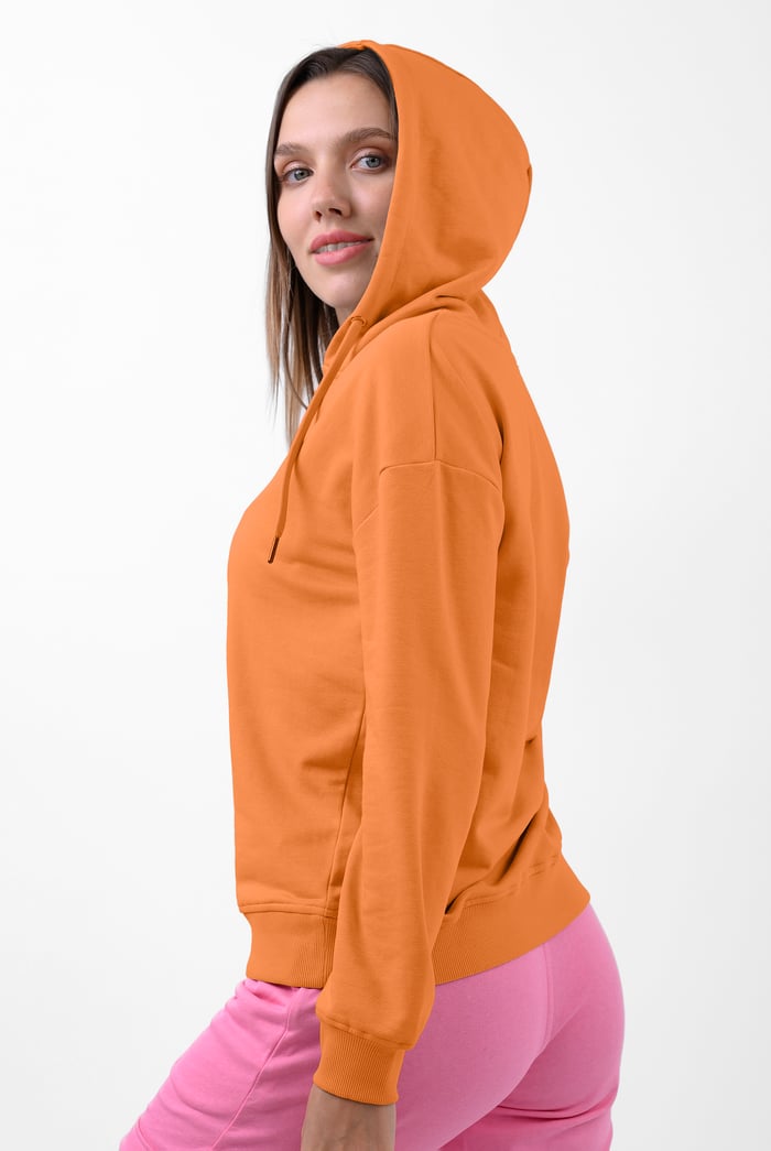 Womens V-Neck Drop Shoulder Hoodie