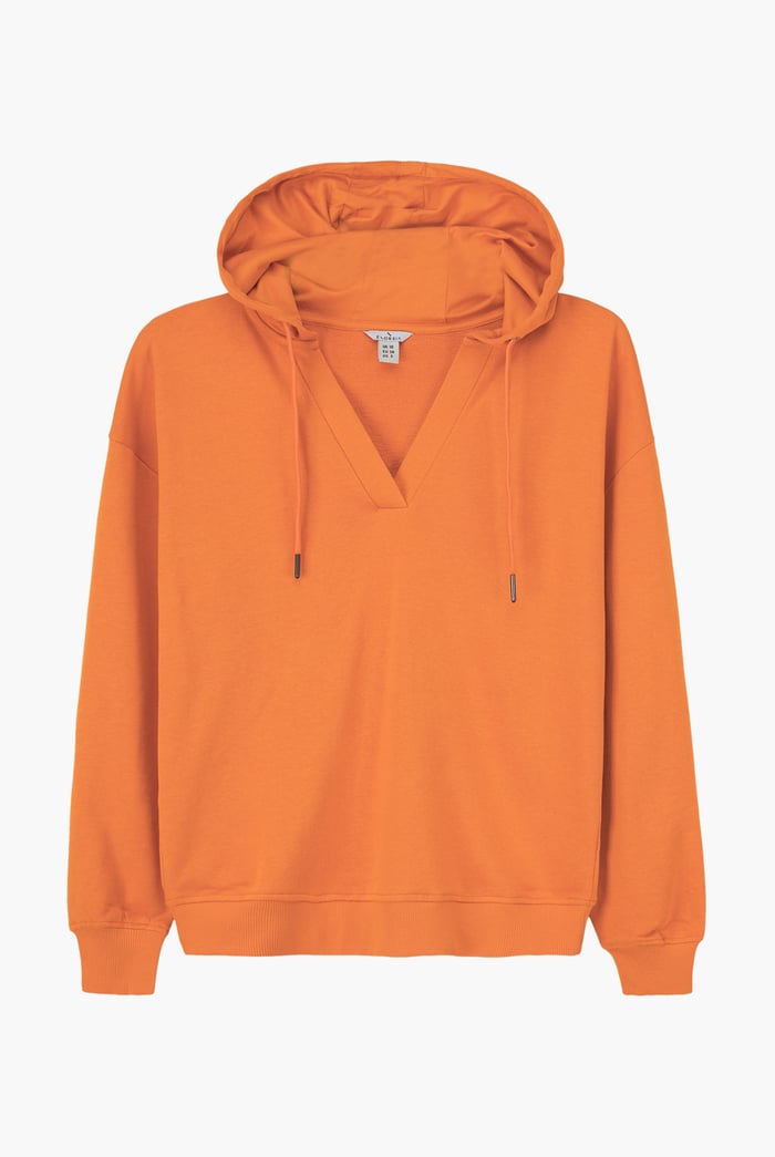 Womens V-Neck Drop Shoulder Hoodie