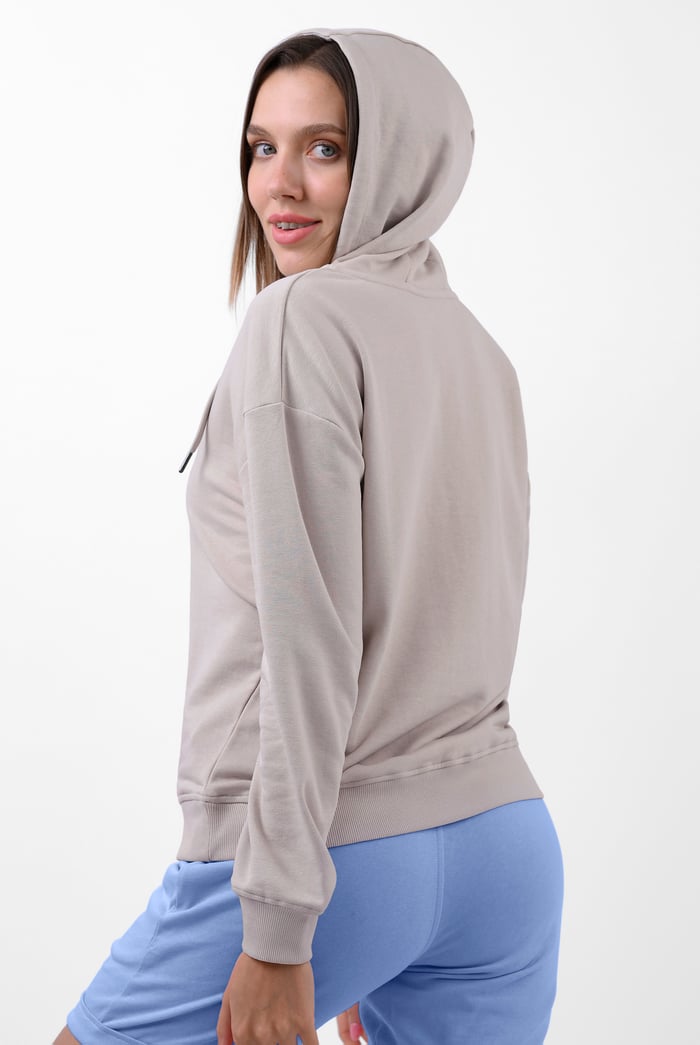 Womens V-Neck Drop Shoulder Hoodie