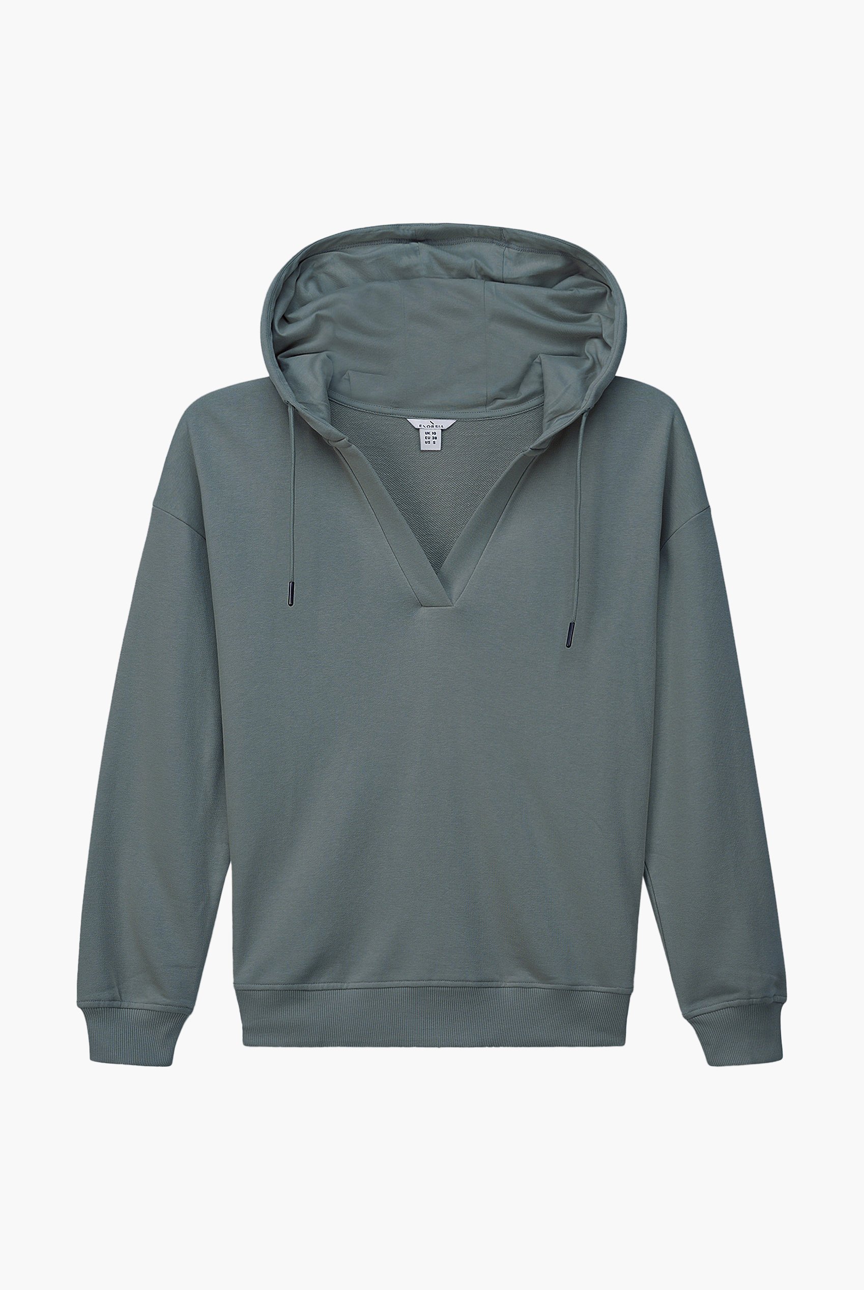 Womens V-Neck Drop Shoulder Hoodie