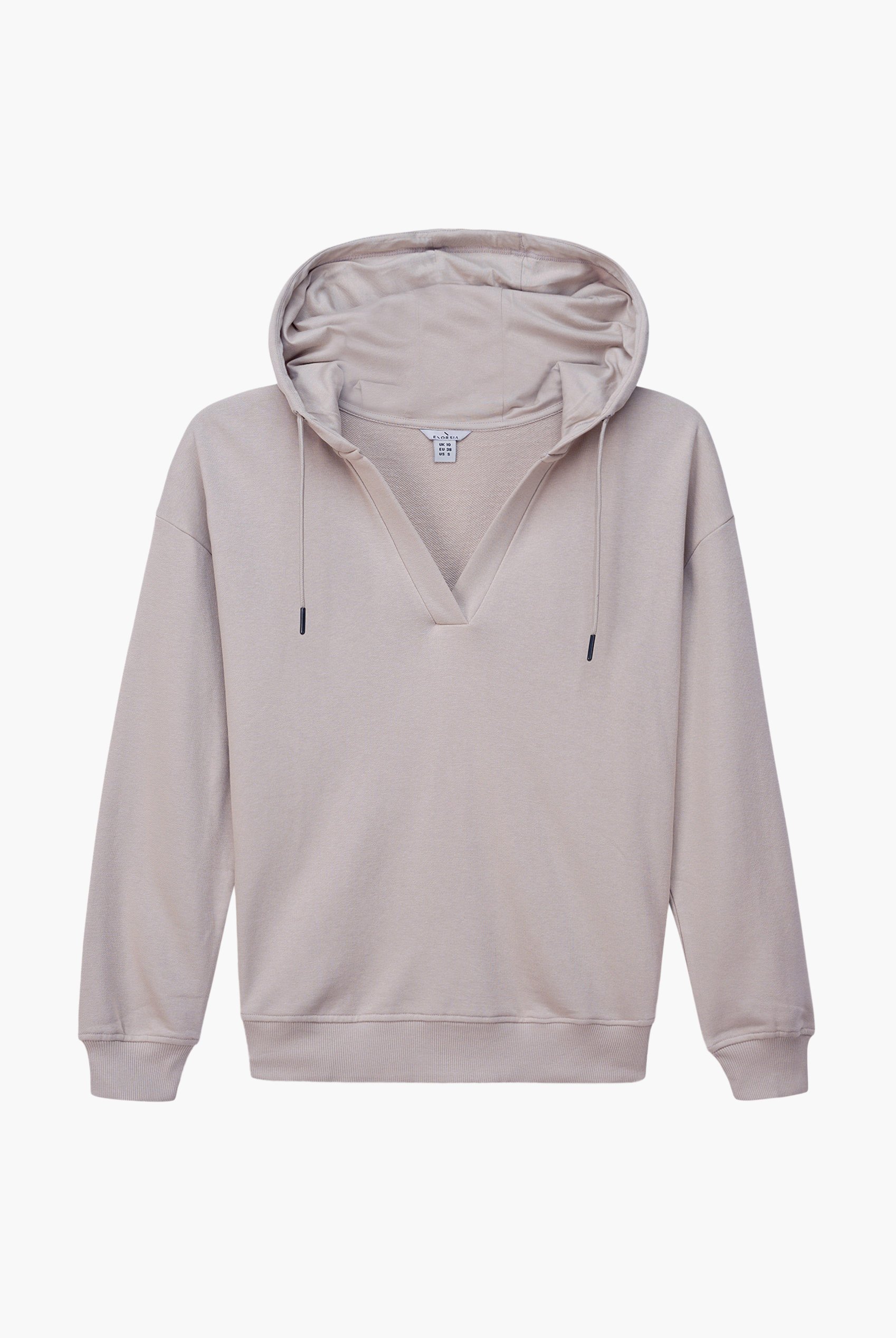 Womens V-Neck Drop Shoulder Hoodie