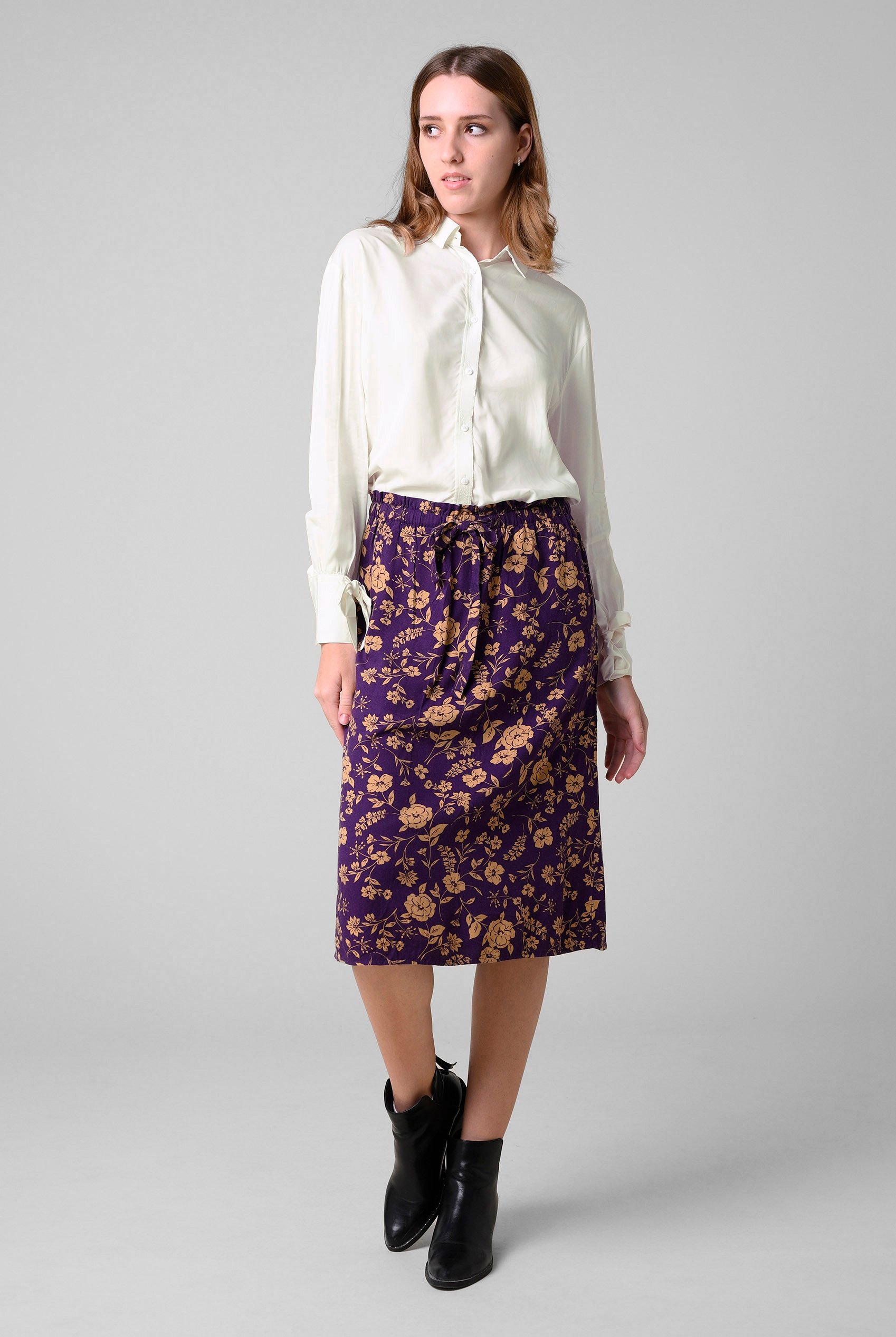Tie-Cuff LS Viscose Shirt