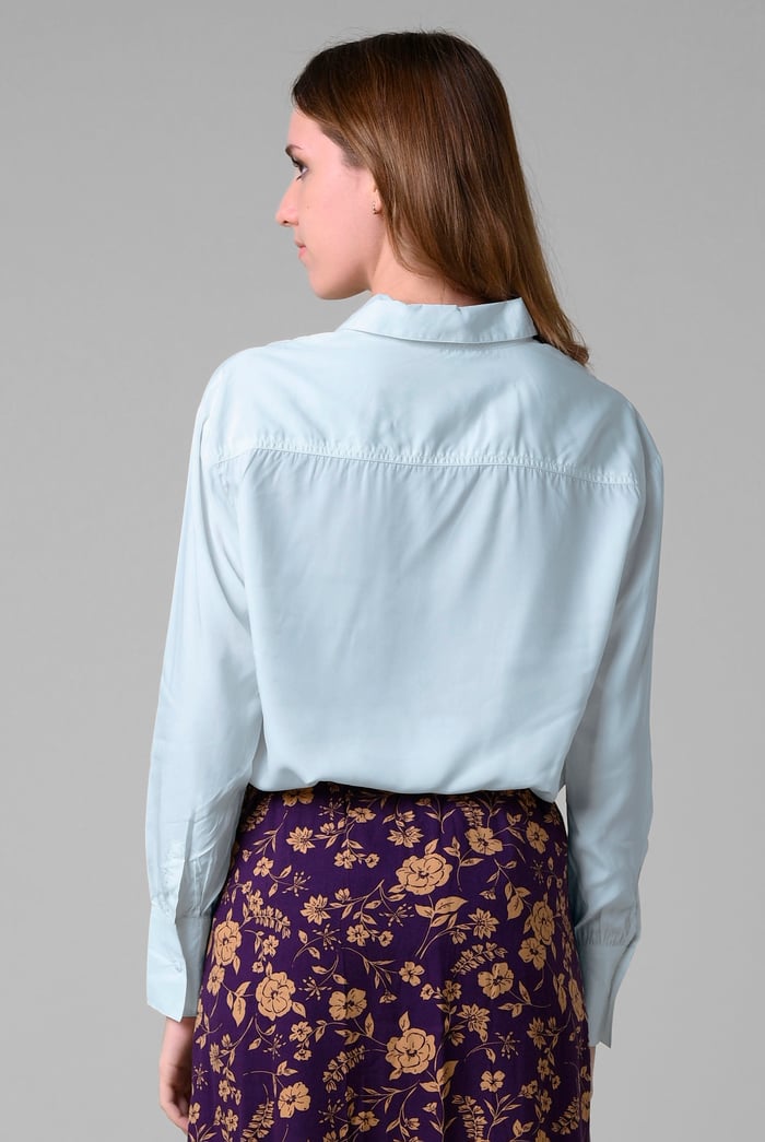 Tie-Cuff LS Viscose Shirt
