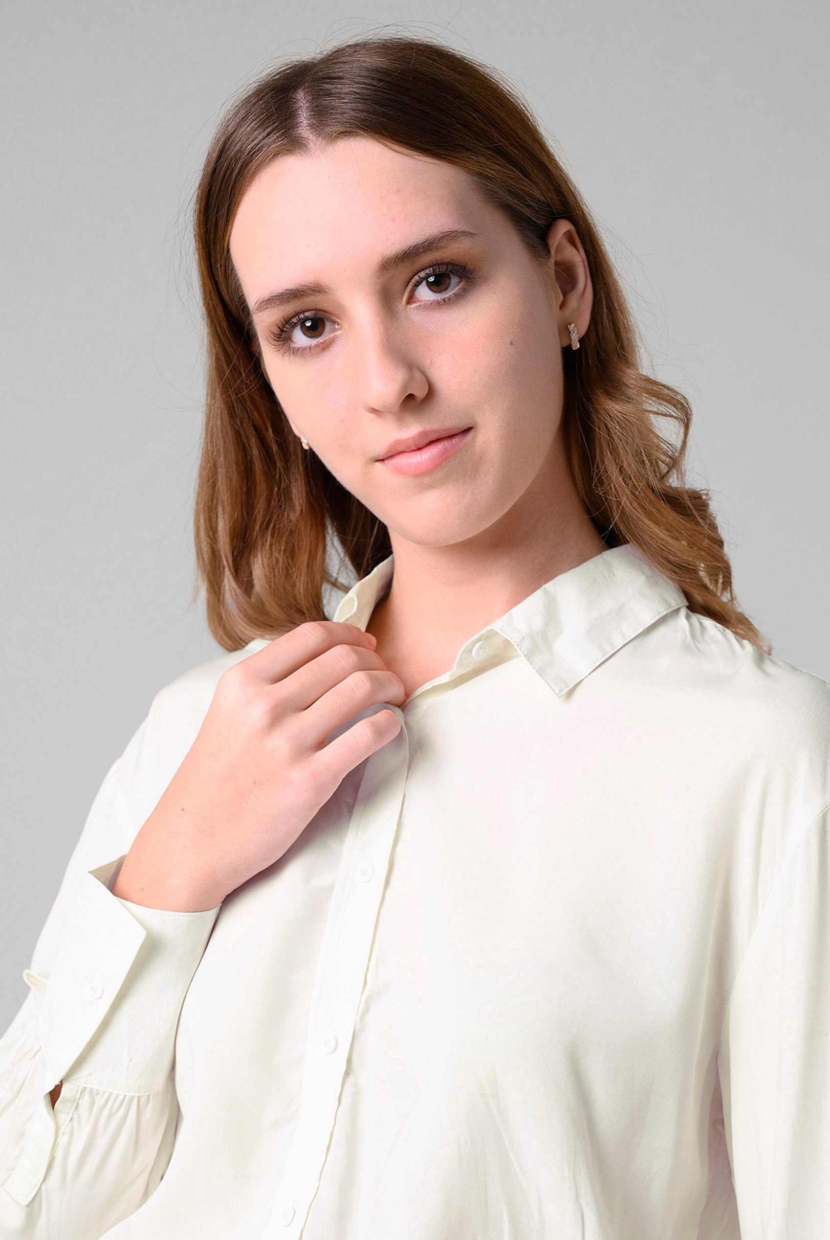 Tie-Cuff LS Viscose Shirt