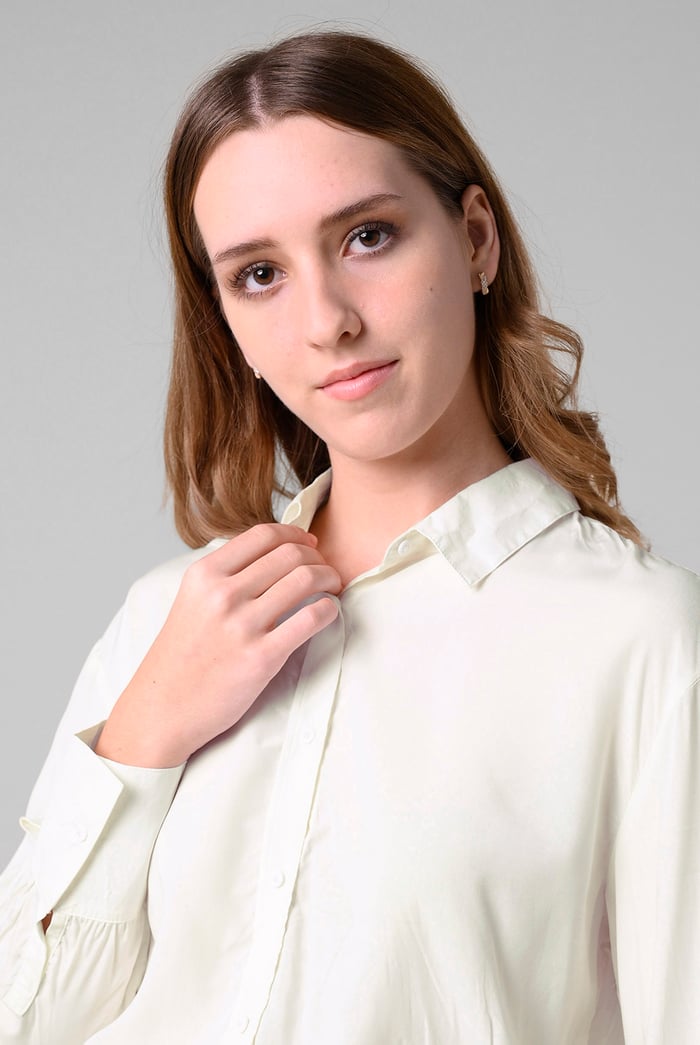 Tie-Cuff LS Viscose Shirt