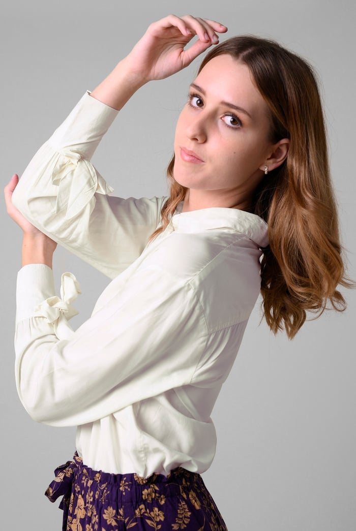 Tie-Cuff LS Viscose Shirt