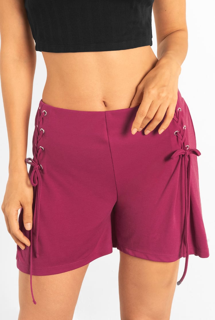 Womens Draw Cord Details Boxy Shorts