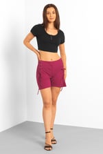 Womens Draw Cord Details Boxy Shorts