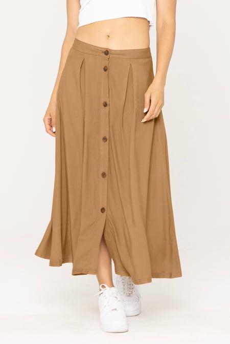 Black A-Line Front Button Through Skirts