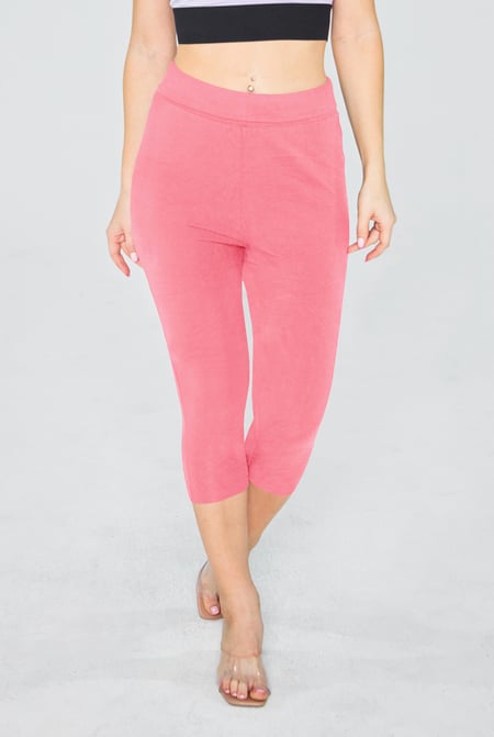 Blue Stretchy Cropped Leggings