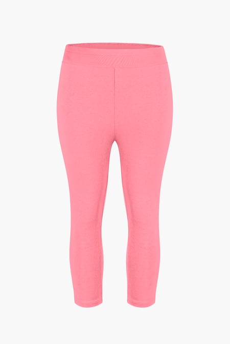 Pink Stretchy Cropped Leggings