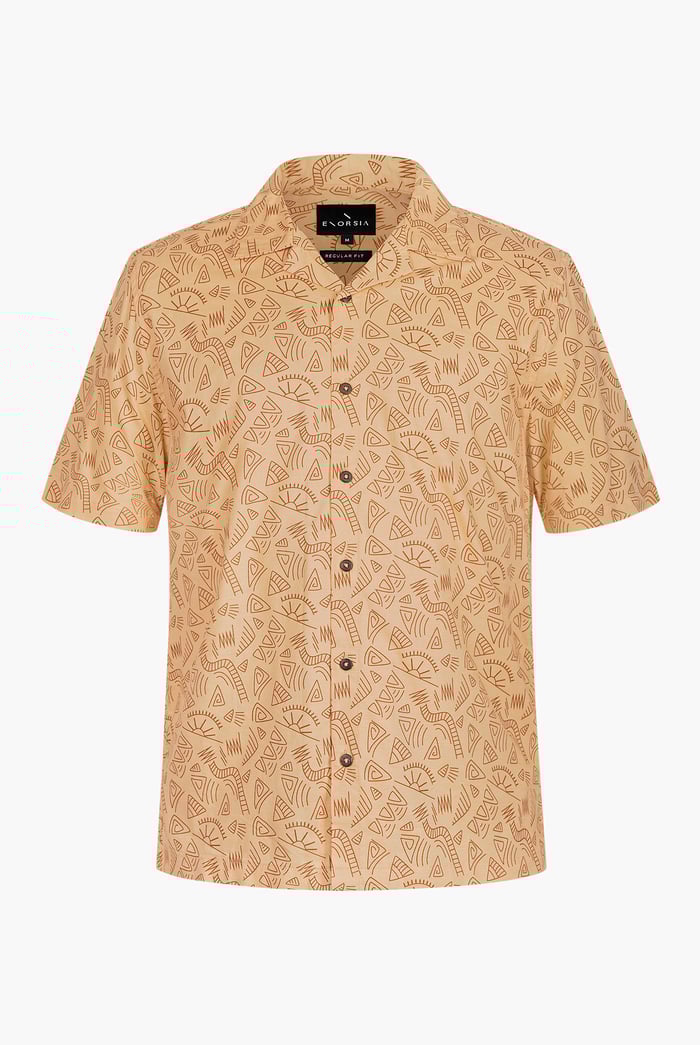 Pencilled Revere Collar Short Sleeve Shirt