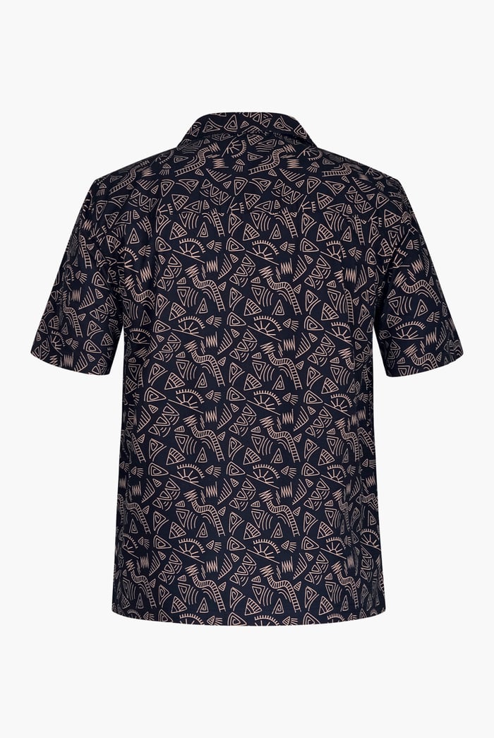 Pencilled Revere Collar Short Sleeve Shirt