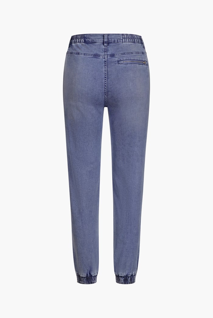 Women’s Zip-Cuff Denim Jogger Pants