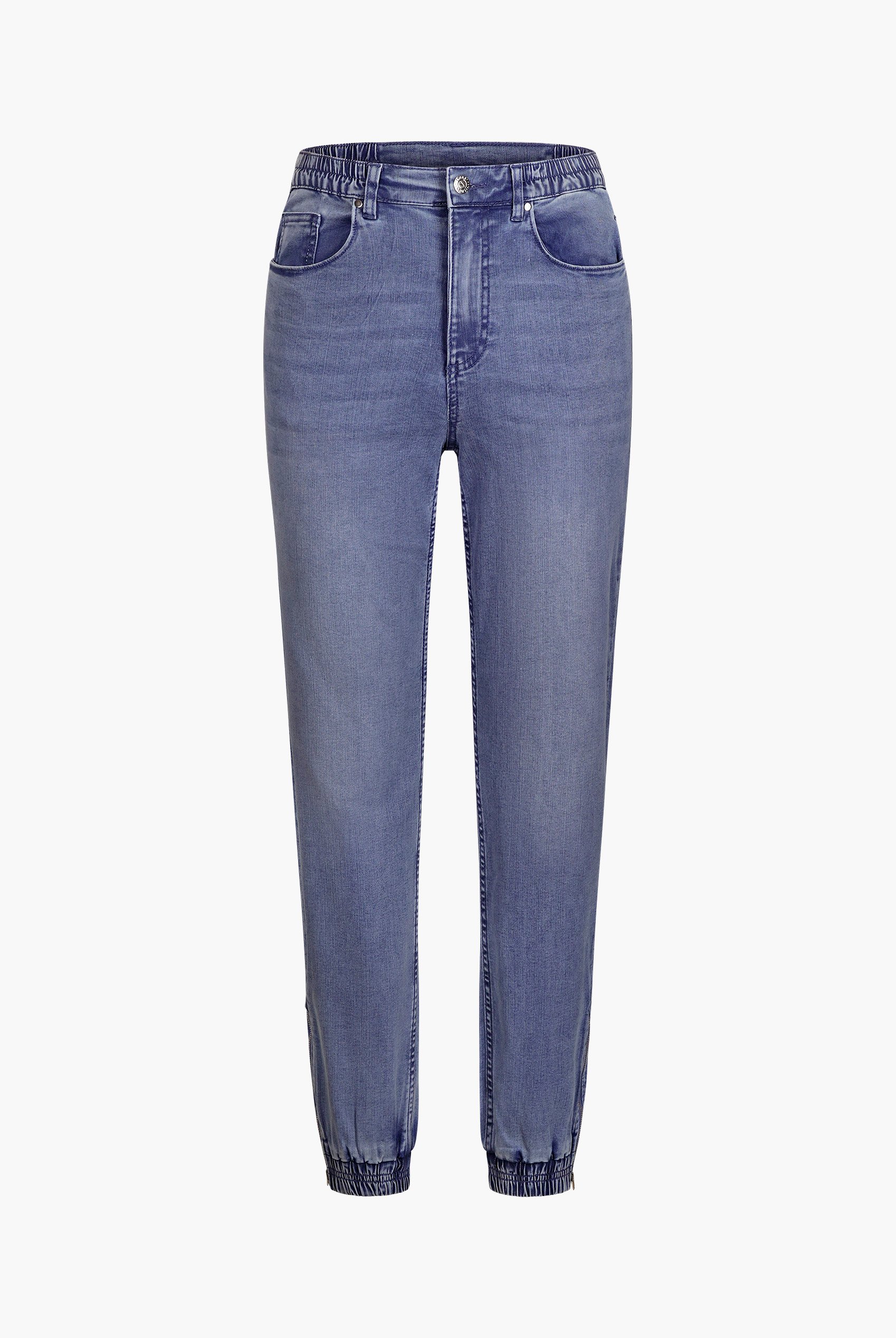 Women’s Zip-Cuff Denim Jogger Pants