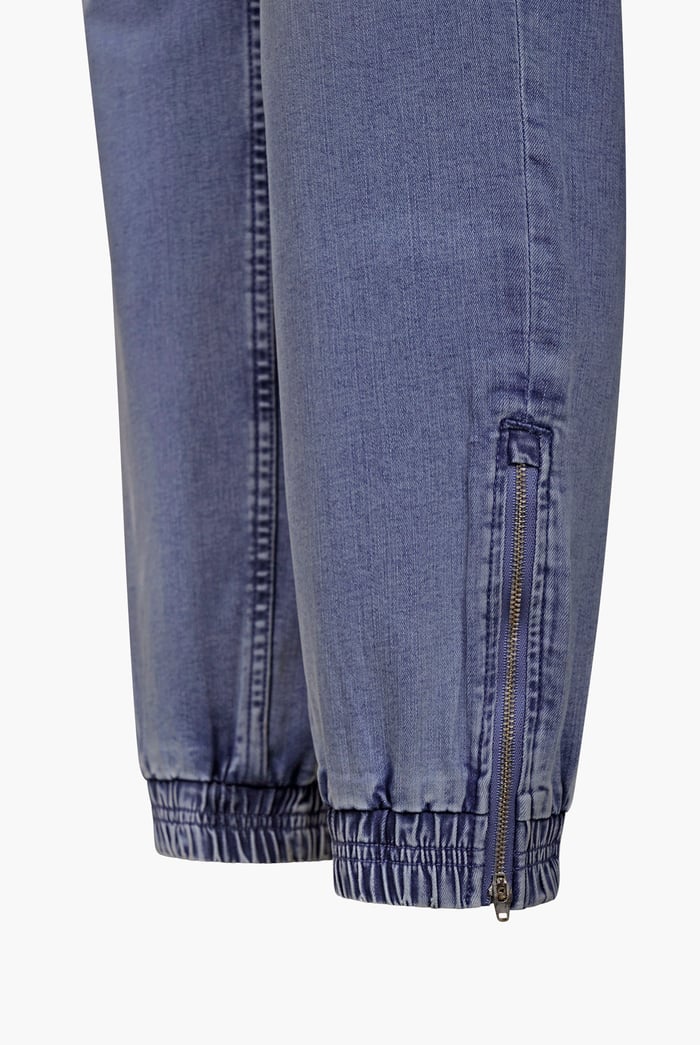 Women’s Zip-Cuff Denim Jogger Pants