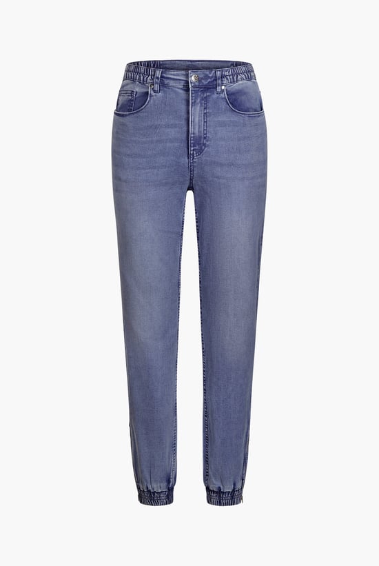 Women’s Zip-Cuff Denim Jogger Pants