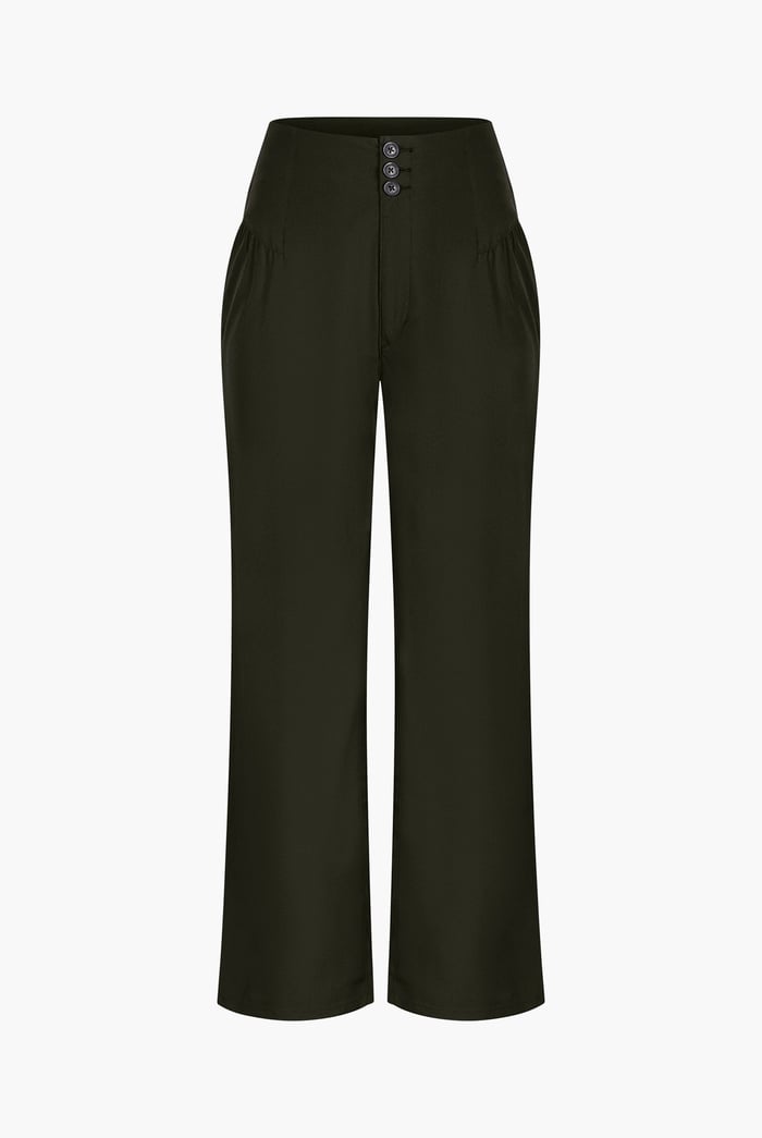 High-Waisted  Stright Leg Trousers
