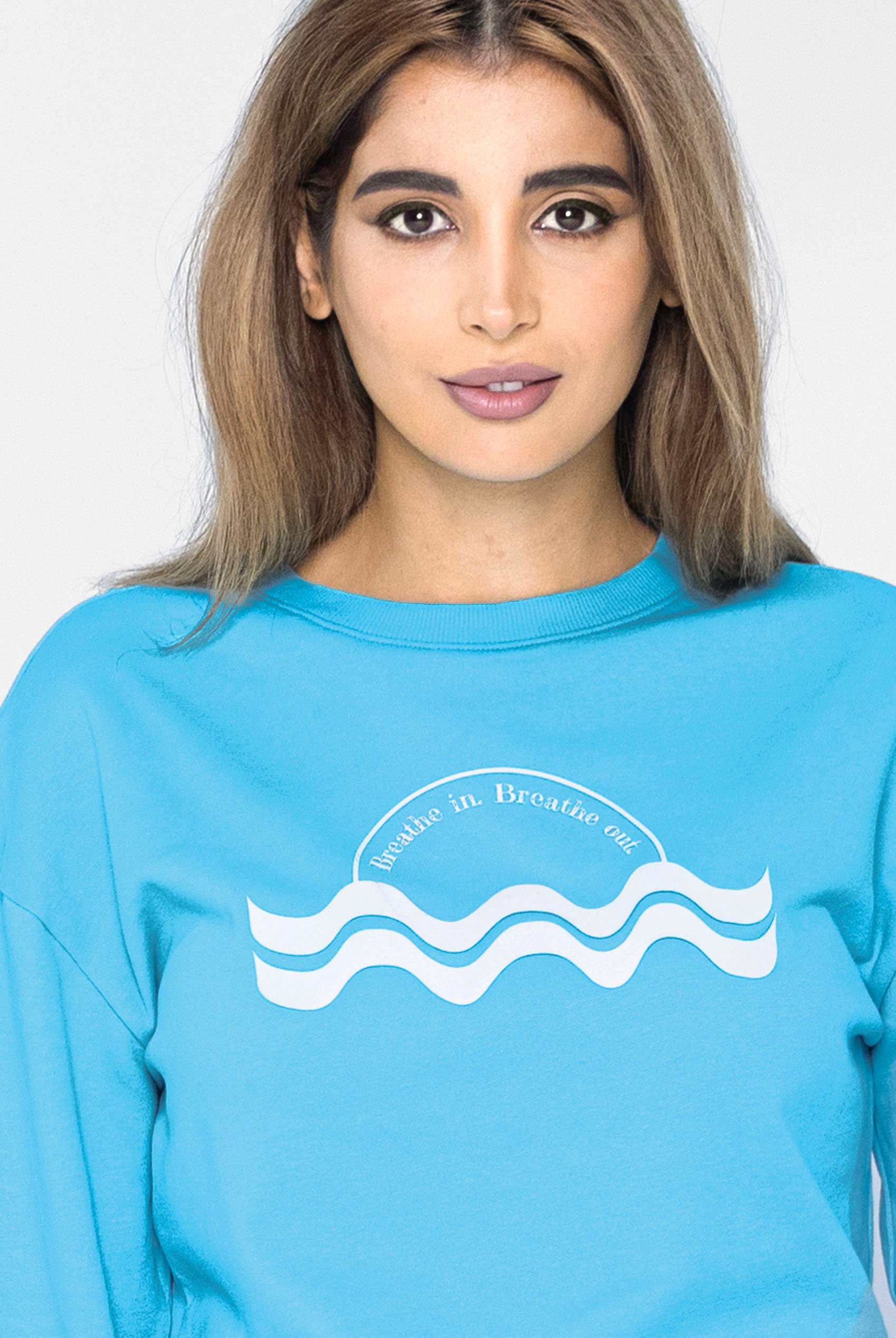 Raw Edge Chest Print Sweatshirt