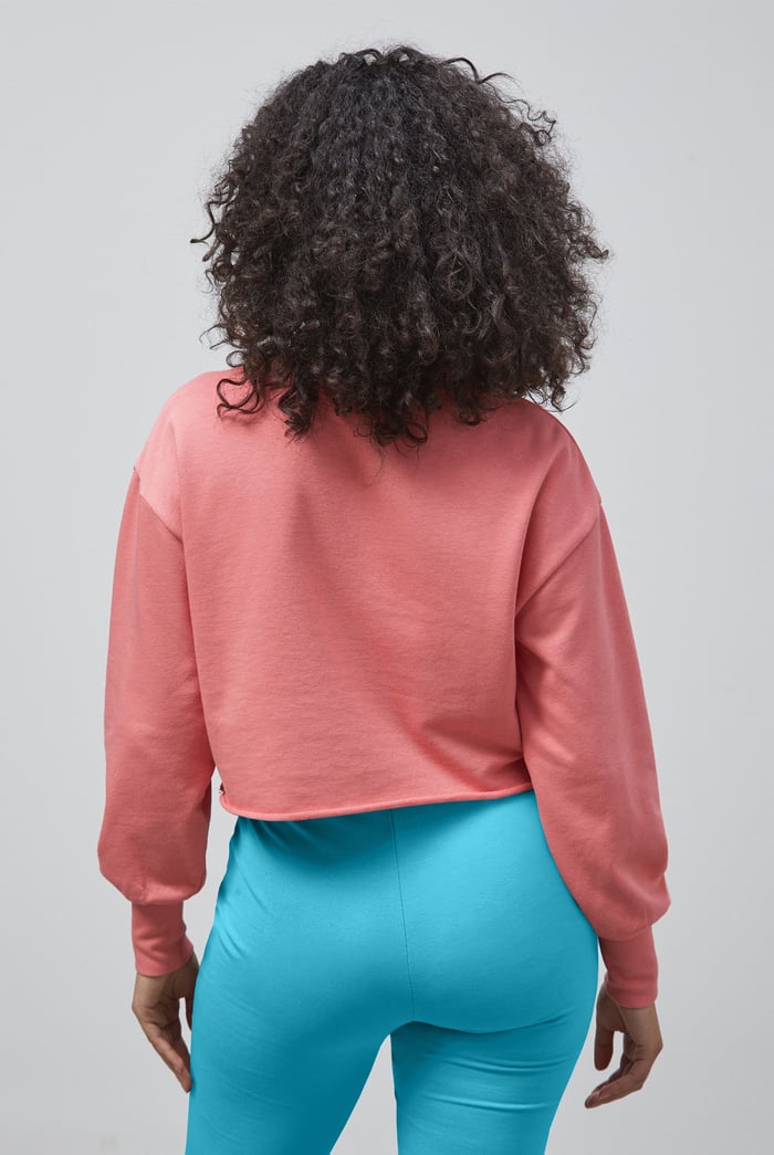 Raw Edge Chest Print Sweatshirt