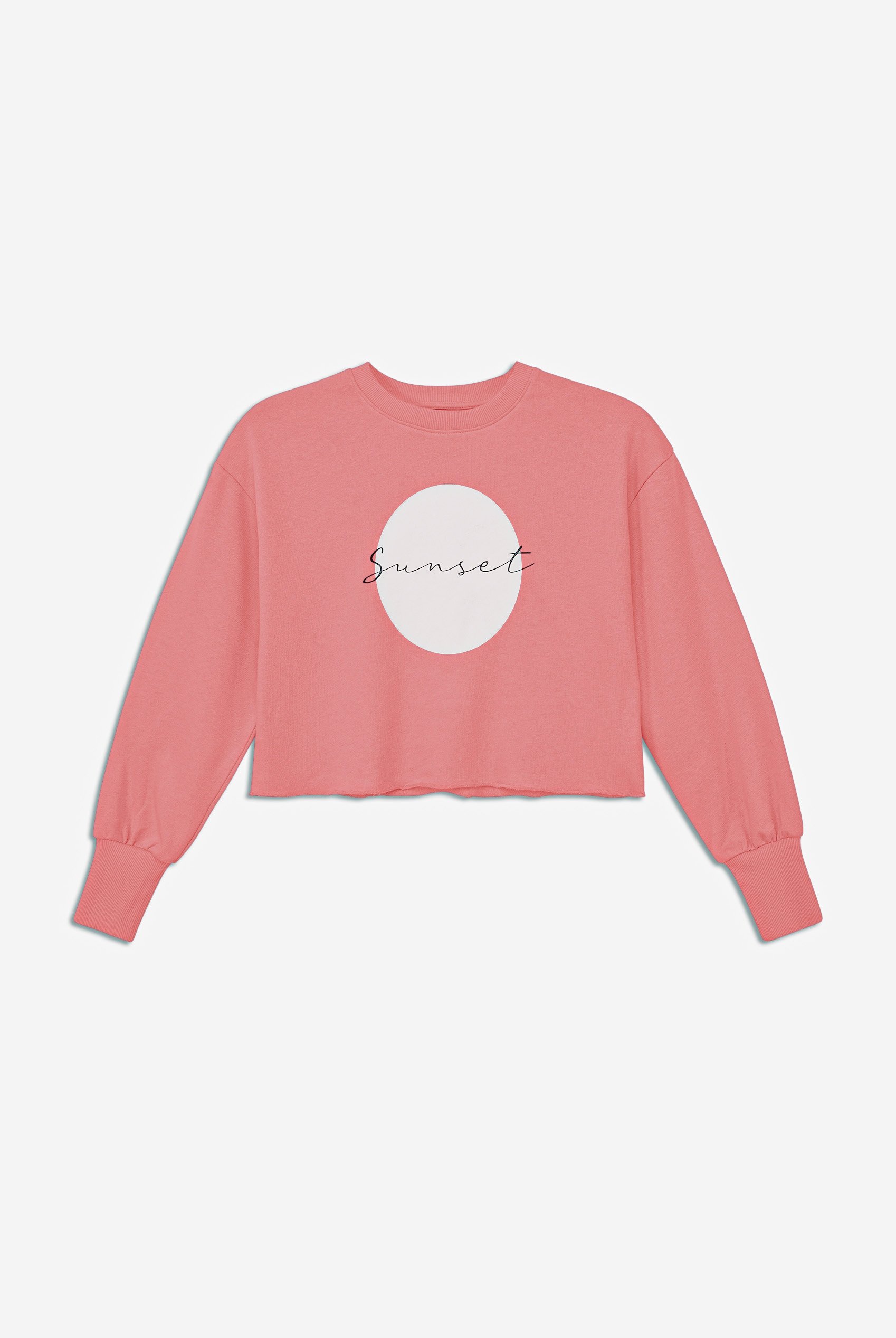 Raw Edge Chest Print Sweatshirt