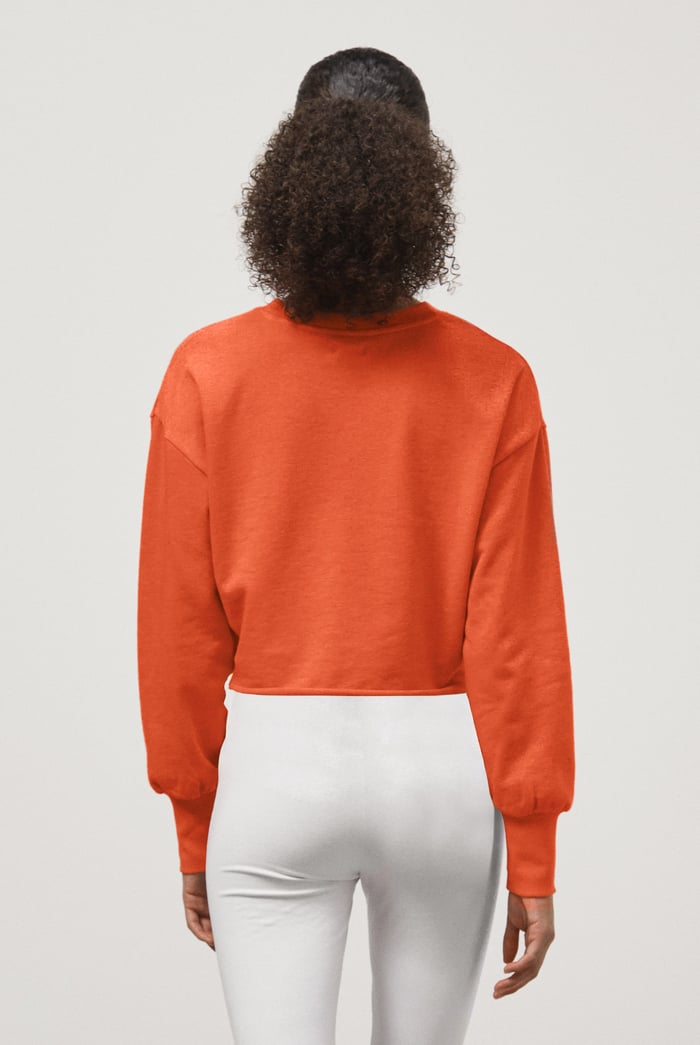 Raw Edge Chest Print Sweatshirt