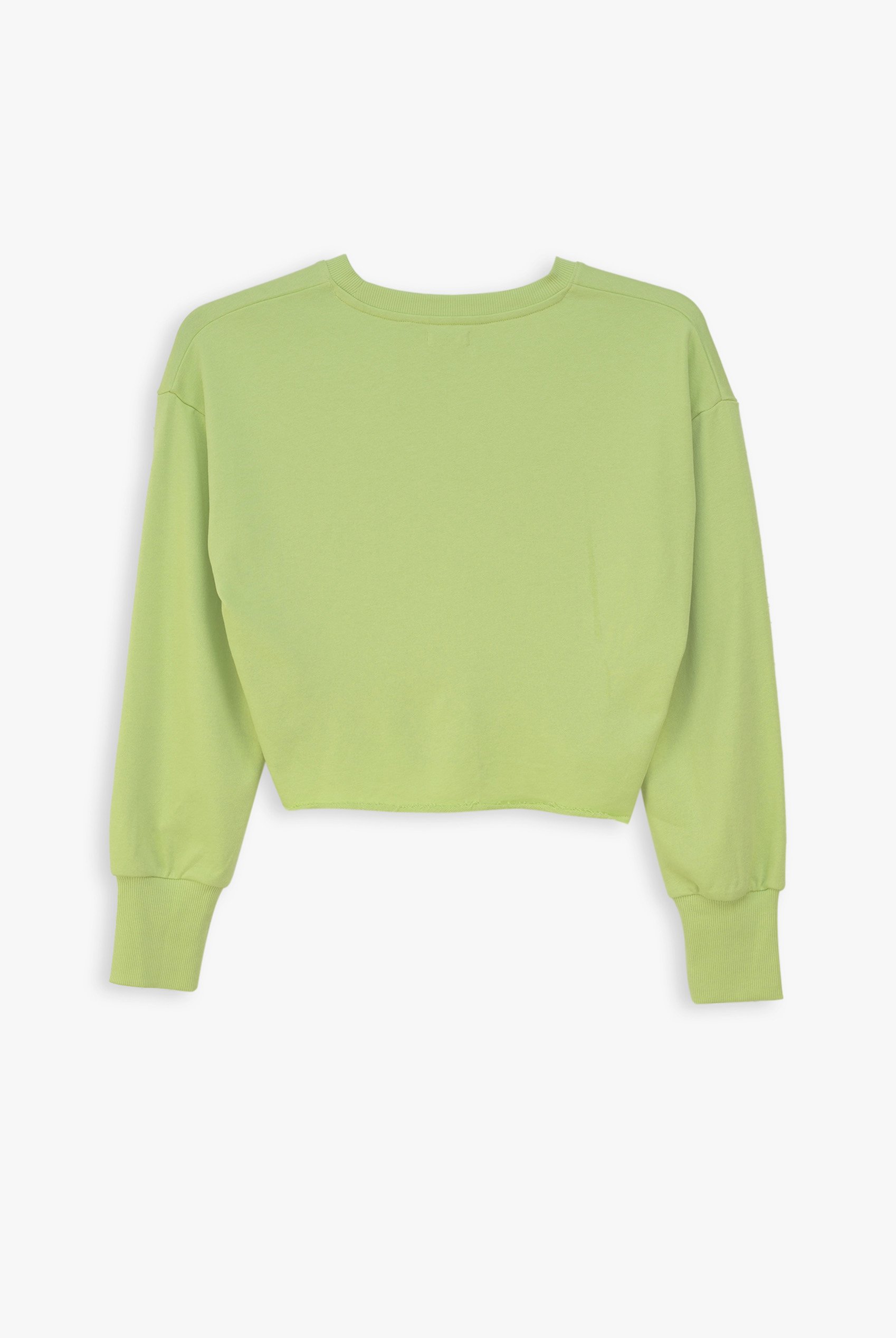 Raw Edge Chest Print Sweatshirt