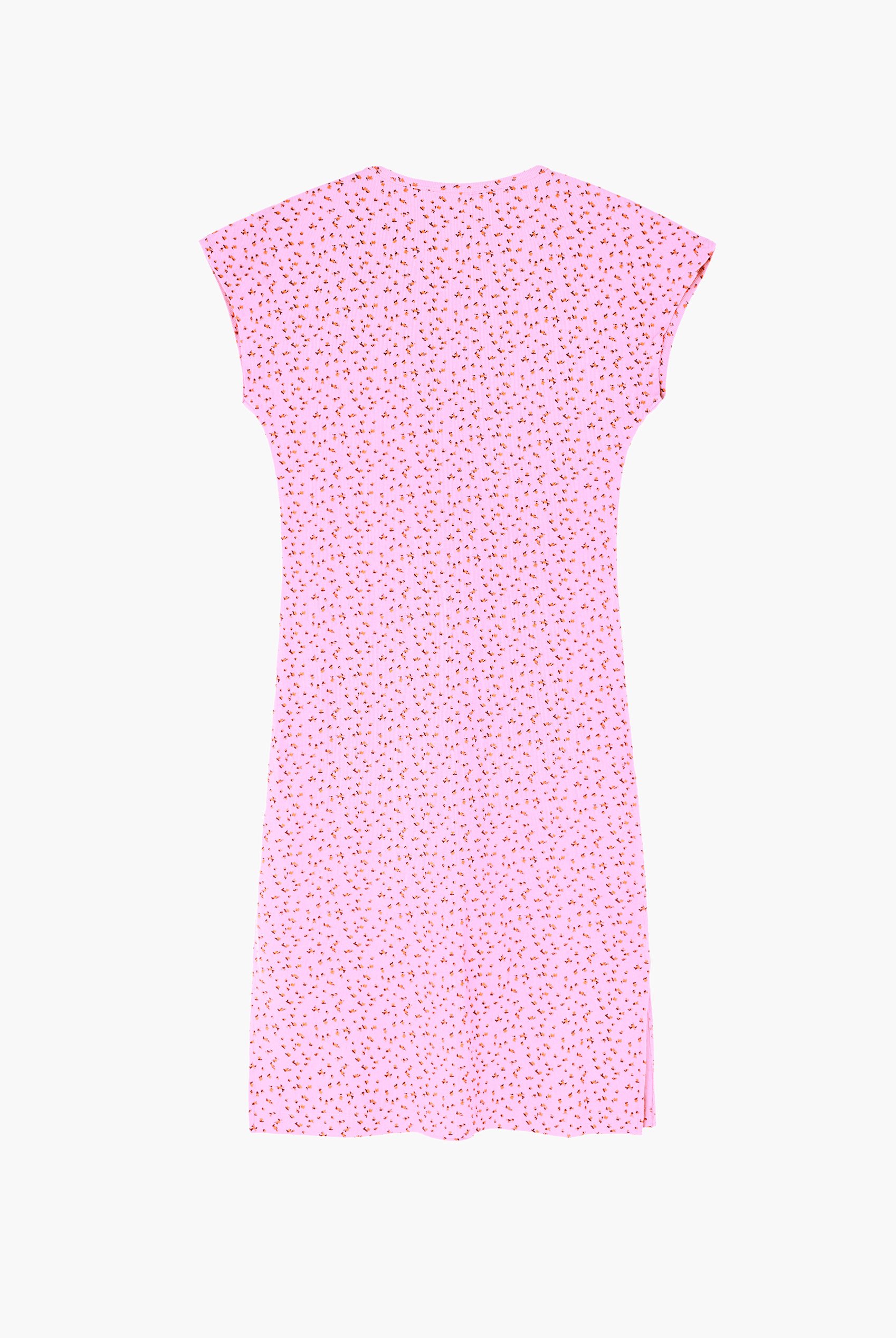 Button Front Printed Ribbed Midi dress
