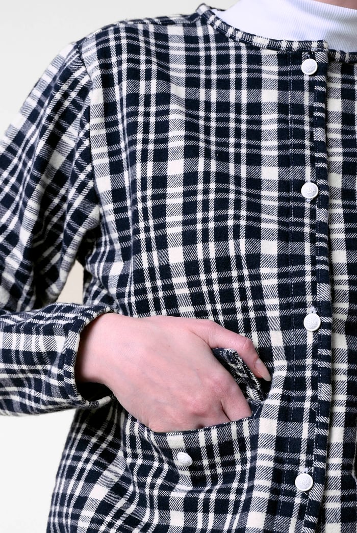 Womens Cropped Button Up Jacket