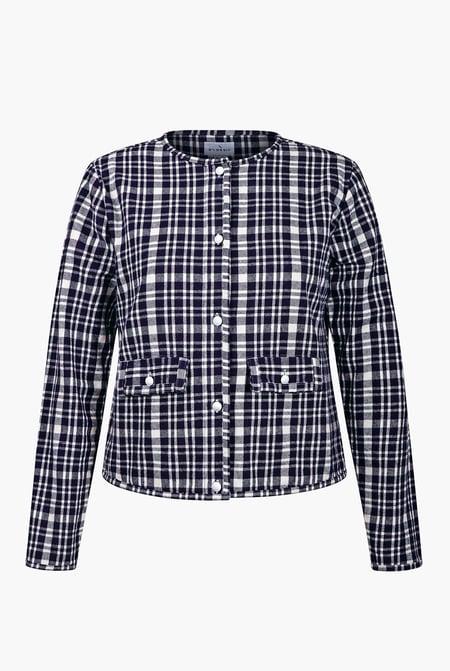 Womens Multicoloured Cropped Button Up Jacket