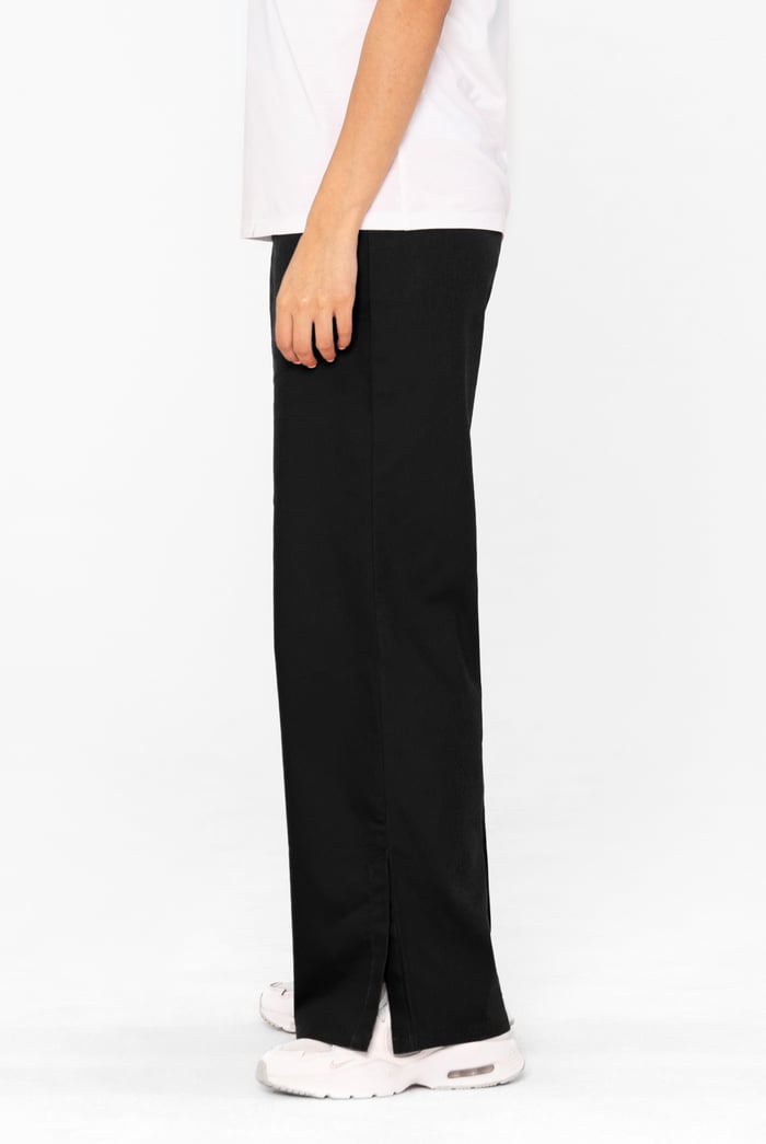 Wide Leg Split Hem Trousers