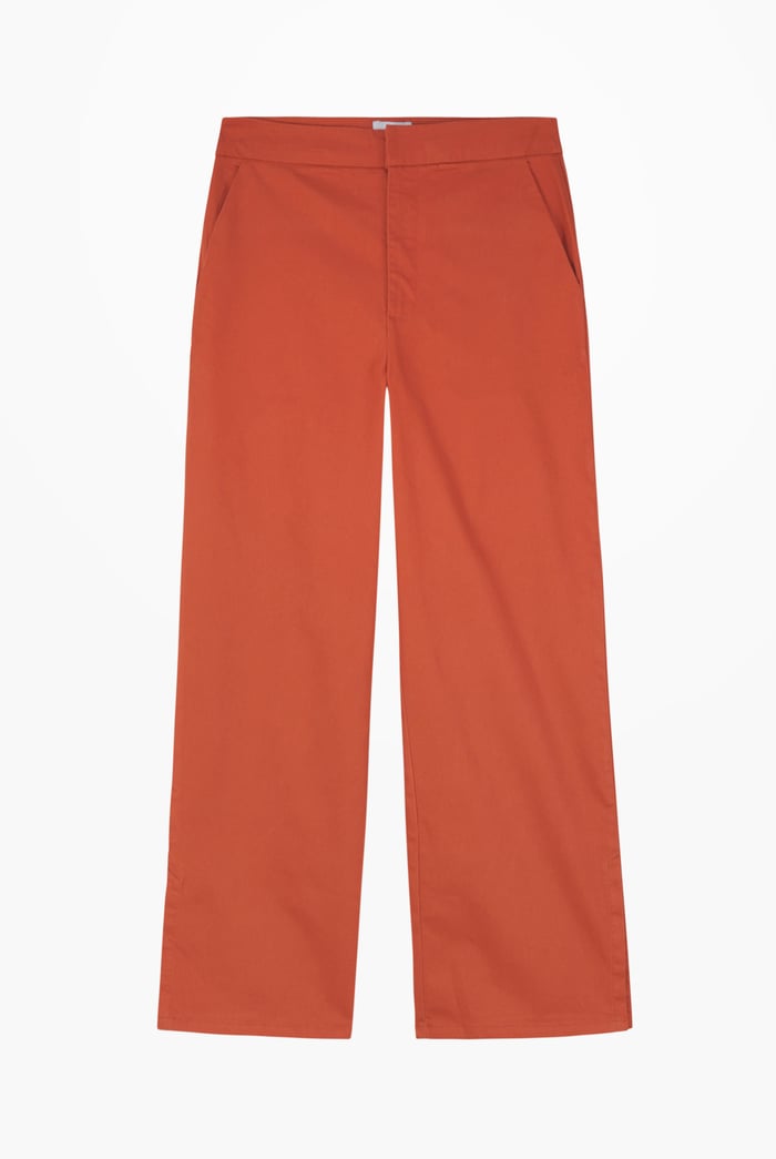 Wide Leg Split Hem Trousers
