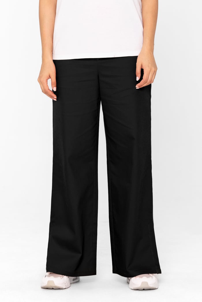 Wide Leg Split Hem Trousers