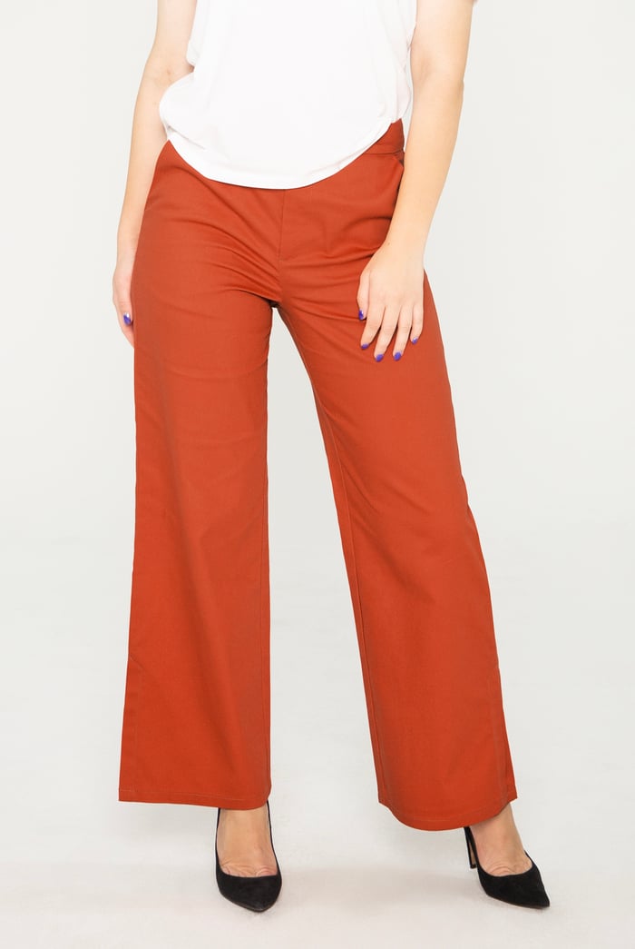 Wide Leg Split Hem Trousers