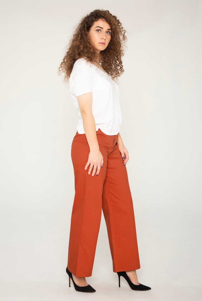 Wide Leg Split Hem Trousers