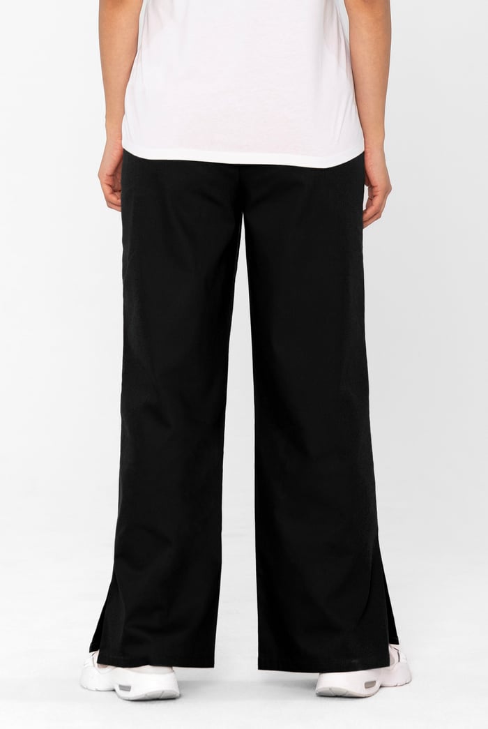 Wide Leg Split Hem Trousers