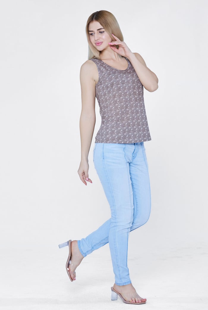 Wave Printed Vest Tank Top