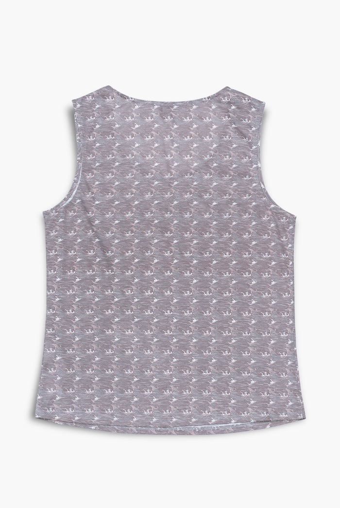 Wave Printed Vest Tank Top