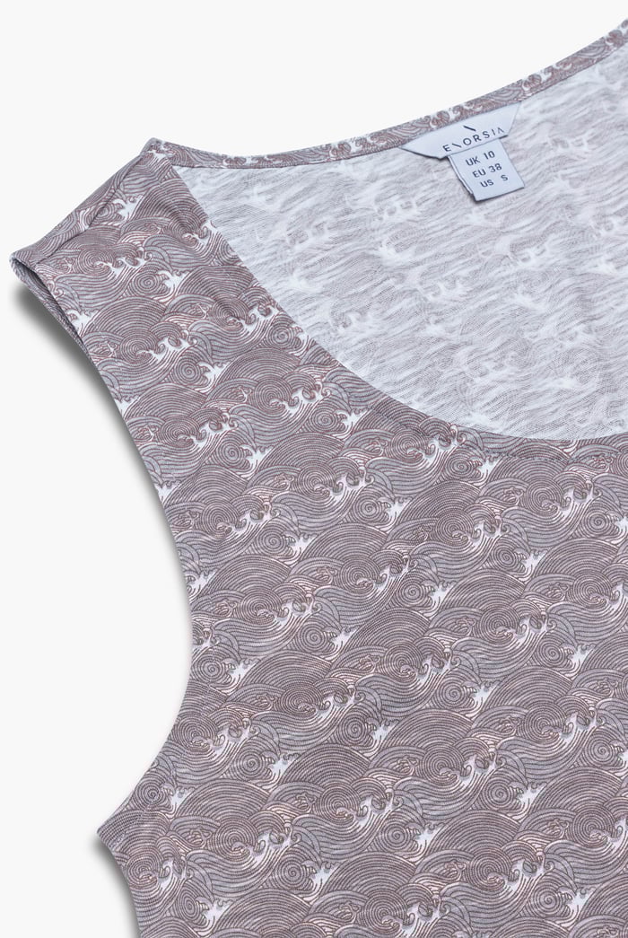 Wave Printed Vest Tank Top