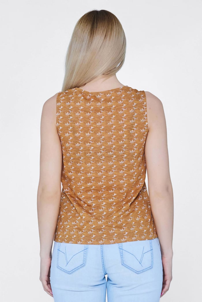 Wave Printed Vest Tank Top