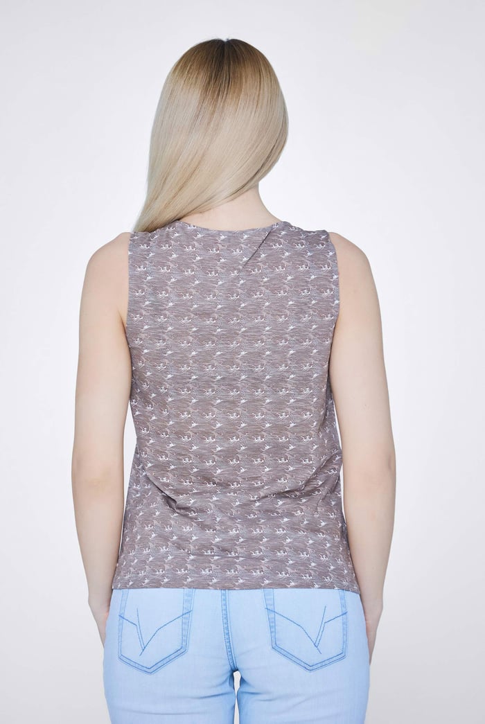 Wave Printed Vest Tank Top