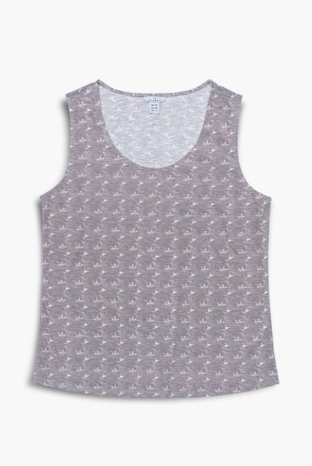 Orange Wave Printed Vest Tank Top