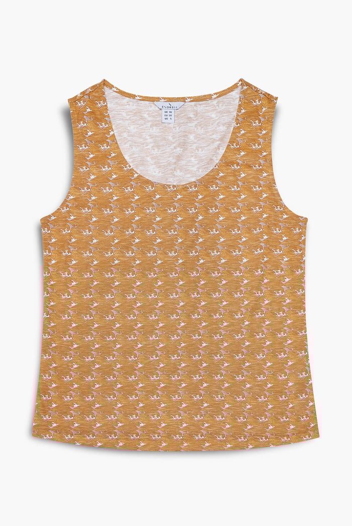 Wave Printed Vest Tank Top