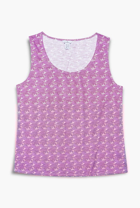Orange Wave Printed Vest Tank Top
