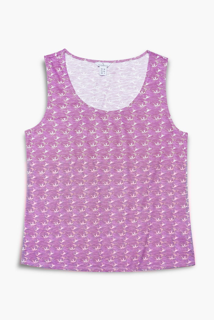 Wave Printed Vest Tank Top
