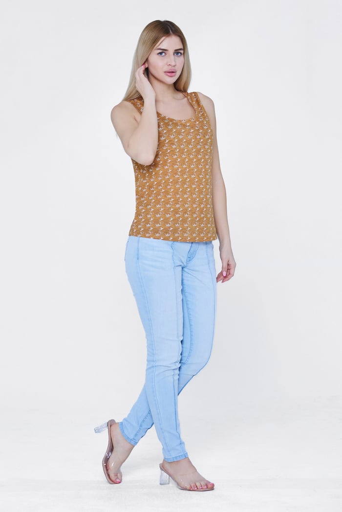 Wave Printed Vest Tank Top